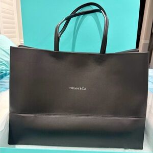 Tiffany & Co. Black Structured Leather Tote